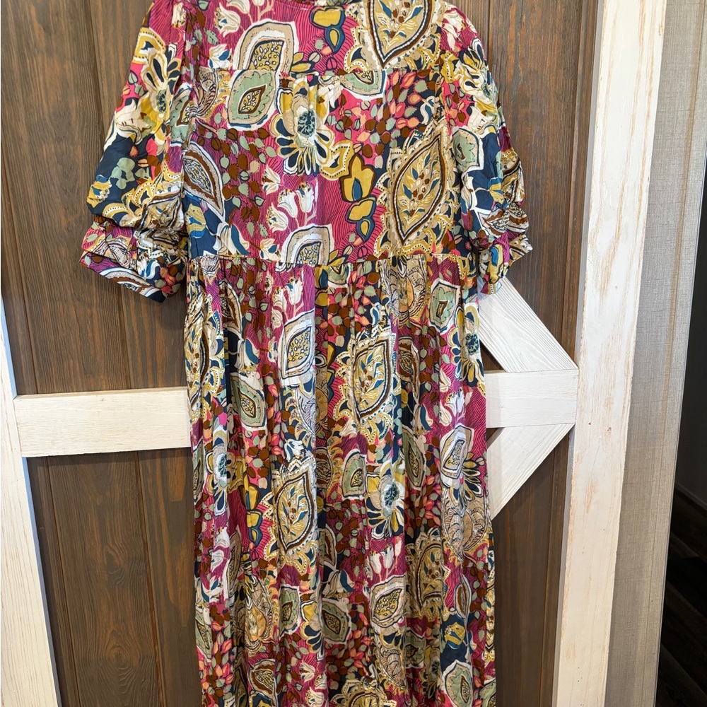 Umgee Paisley Print Midi Dress Sz Medium - Picture 7 of 7